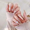 2026 Stylish Medium-Length Wearable Flower Nail Tips - High Quality, Handmade Detachable Nail Art for Students