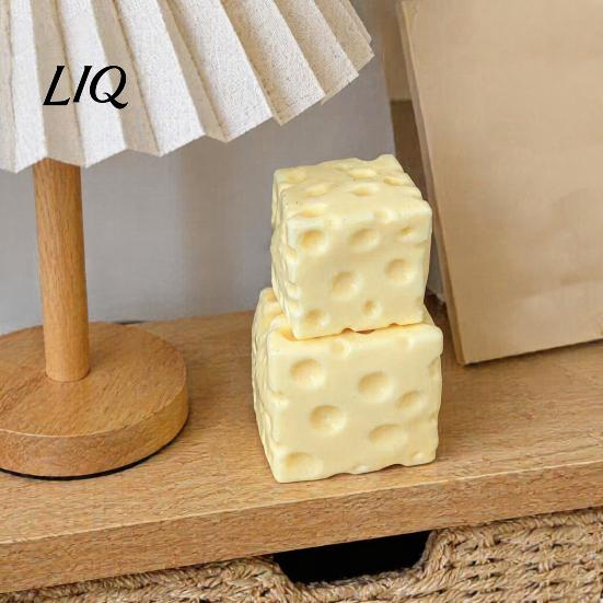 Decorative Stress Relief Toy Shapeable Cheese Squeeze Toy, Block Sensory for Relief, Moldable Cube Pinch Home Office Classroom Soft Reliever