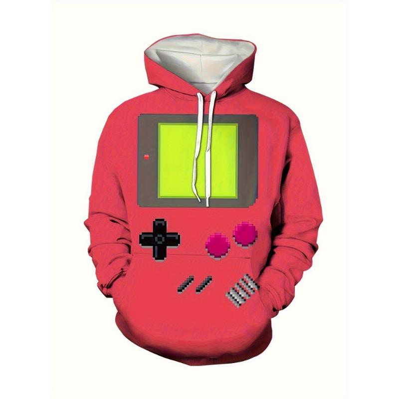 

Чоловічий світшот з капюшоном і графікою Neon Glow для геймінгу, 3D-принт з дизайном контролера, різнокольоровий одяг, світшоти з ігровою консоллю 6XL