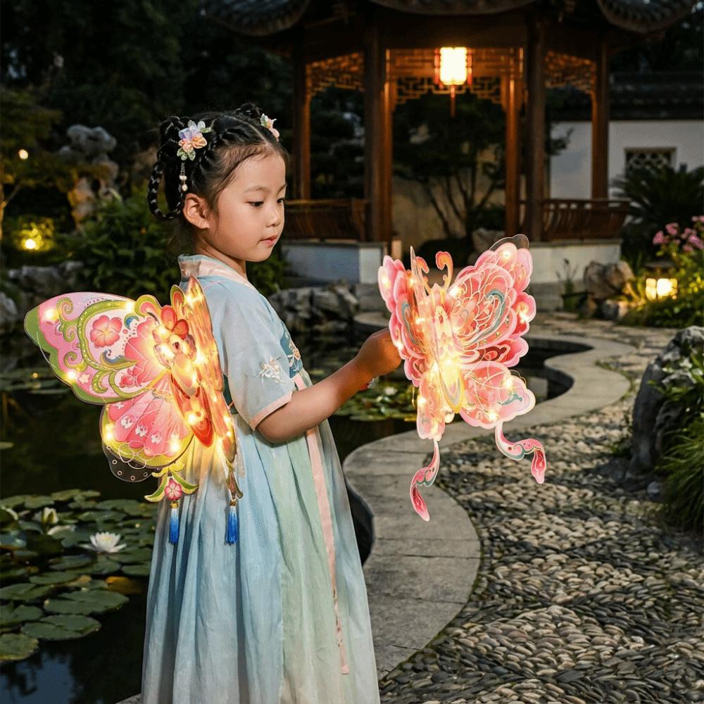 Semi-finished Product Butterfly Lantern Material Kit Led Traditional Flower Lantern  Party