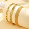 Waterproof Mesh Chain Bracelet Adjustable, 18k Gold Plated Link Braeclet  Non Tarnish Wholesale Jewelry