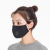 Unisex Black Cartoon Cotton Winter Mask with PM2.5 Anti-Smog and Dust Filter
