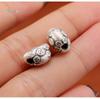 Sterling Silver S999 Wealth Copper Coin Beads: DIY Spacer Beads for Red String 3D Bracelet Jewelry