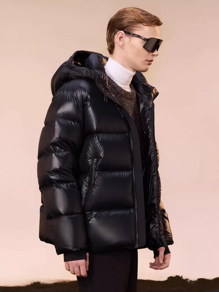 Black Gold Goose Down Hooded Jacket 2023 - Thickened Winter Edition for Couples