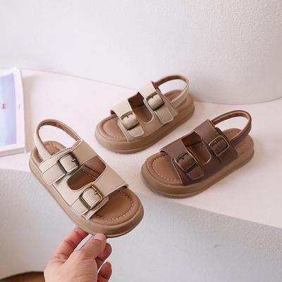 Sandalia para Niños 2024 Nuevas Sandalias de Verano para Niño Moda Niñas Suela Gruesa Sandalias Casuales Zapatos de Playa para Niños Punta Abierta Cierre de Velcro