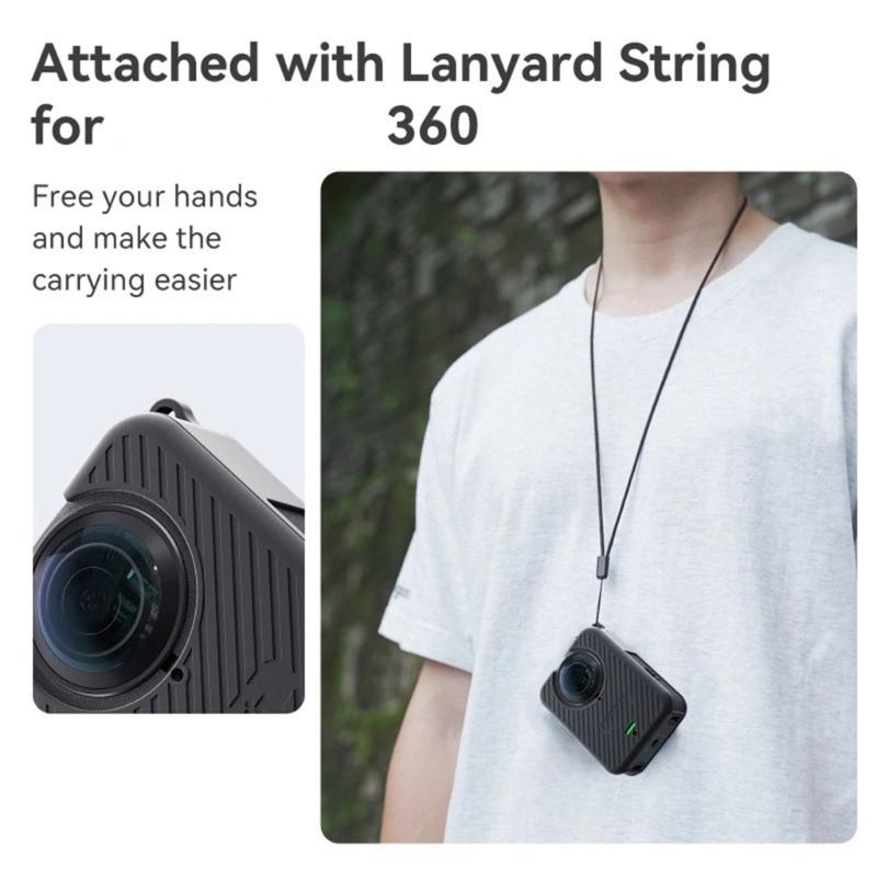 360 Camera Silicone Case Shock Resistant Anti Drop Cover Lens Protector Easy Access Ports And Quick Release Adapter