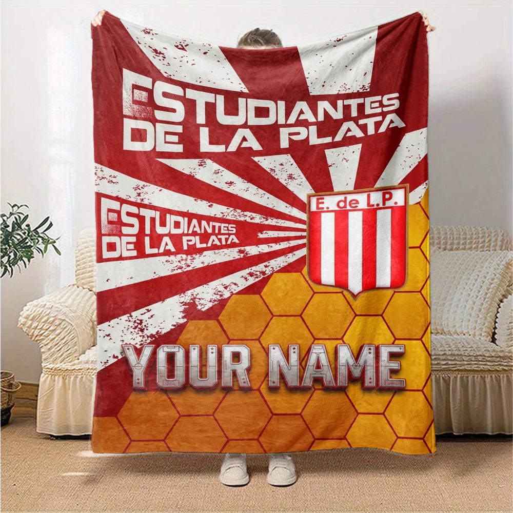 Name Custom ESTUDIANTES LP Print Flannel Blanket High Quality Warm Comfortable Cover for All Seasons Perfect for Gifts Home Decor