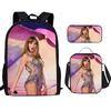 Školní batohový set pro děti inspirovaný Taylor Swift 3 ks: 17palcové pouzdro na tužky Crossbody taška Třídy 3-4