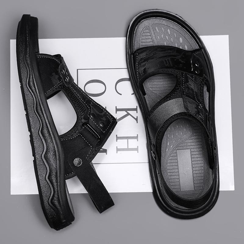 

Men s shoes 2025 summer new outer wear soft sole non-slip wear-resistant beach sandals men s casual trend driving cool slippers 38