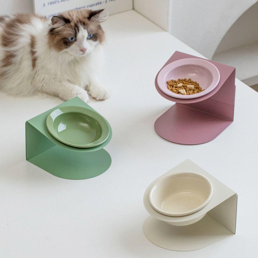 Anti Slip Elevated Cat Water Bowl Inclined Raised Dog Food Bowl  Kitten/Puppy/Bunny