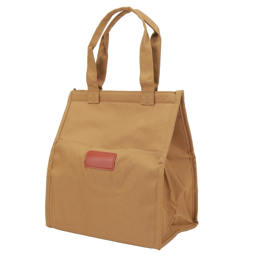 Waterproof Lunch Insulation Bag Portable Thickened Aluminum Film Bento Bag for Travel Work School Picnic Khaki