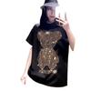 Medium and Long Trendy Cotton T-shirt Women's Short-sleeved Summer New Loose Large Size Half-sleeved Top