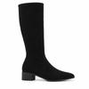Black High Boot with Low Square Heel Genuine Leather Bro16 105488