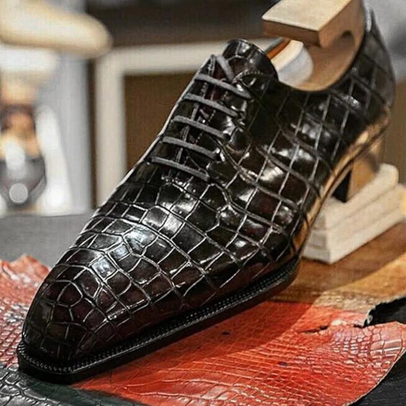 Moda Oxfords Homens Marrom Preto Negócios Escritório Casamento Formal Vestido Brogue Sapatos para Homens