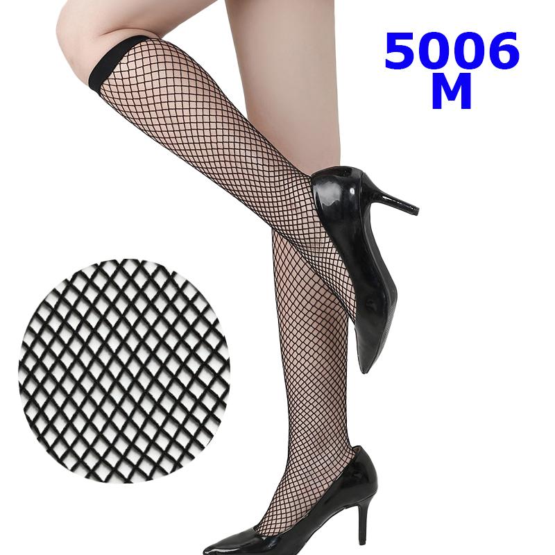 Women'S Black Fishnet Knee High Socks Stylish Black Hollow Out Mesh Stockings