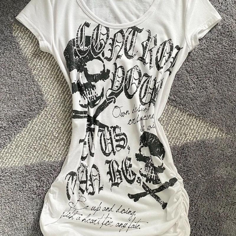 Jenter Y2K T-skjorter Retrotrykte T-skjorter For kvinner Sexy T-skjorter Street Wear Uformelle topper