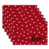 Valentinstag-Tischsets, 30,5 x 45,7 cm, Liebesherz, saisonales Bauernhaus, Sackleinen, rot, für den Innenbereich, Küche, Esstisch, Dekorationen für Zuhause, Party