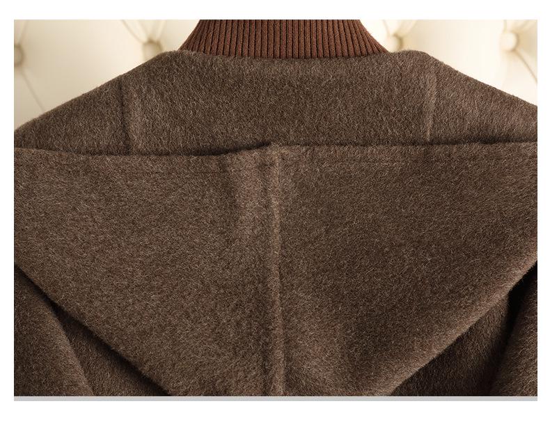 2024 Autumn/Winter High-End Double-Sided Wool Hooded Cape - Small Size