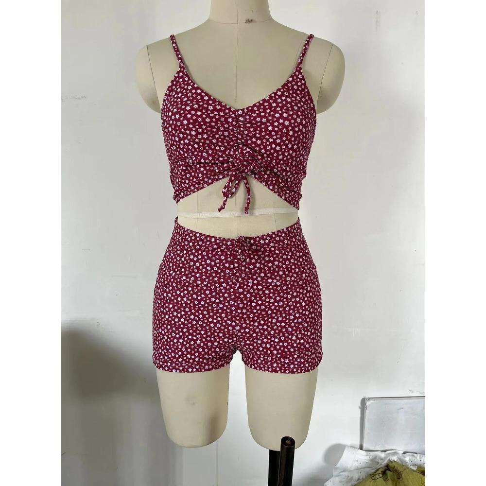 High Waist Bikini Swimsuit Women 2024 Push Up Bikini Floral Swimsuit Print Bikini Boxers Swimwear Swim Trunks Bathing Suit