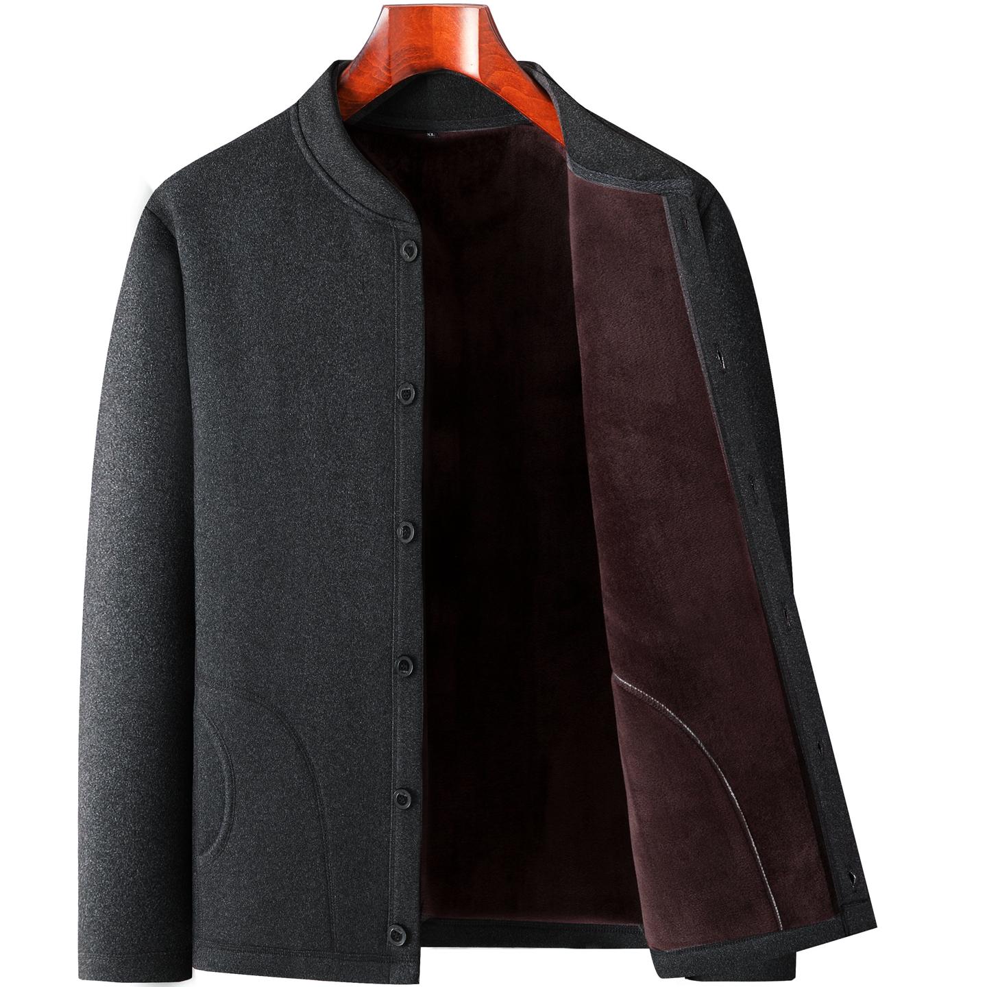 

Dad s Plus Velvet Thick Winter Cardigan for Middle-Aged Men - German Velvet Cotton Jacket for Elderly 4XL for 80-88 kg
