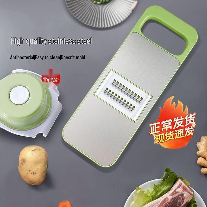 Stainless Steel Multifunctional Vegetable Cutter and Grater with Hand Protector