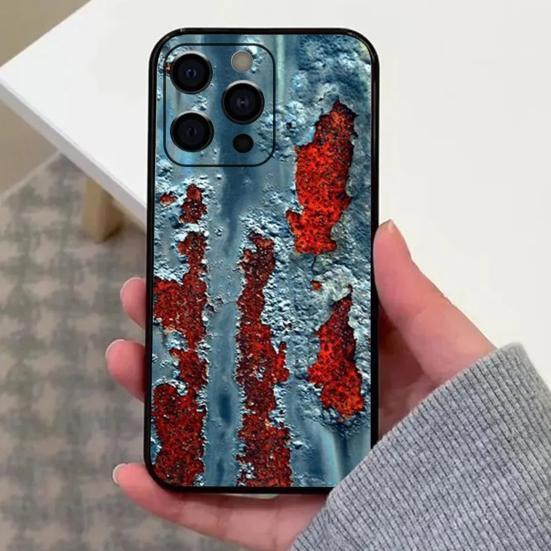 Yousheng Rusty Phone Case Shockproof Phone Cover Industrial Iron Inspired Phone Shell 360-degree Protection Case for IPhone 15/15Pro/15ProMax/15Plus