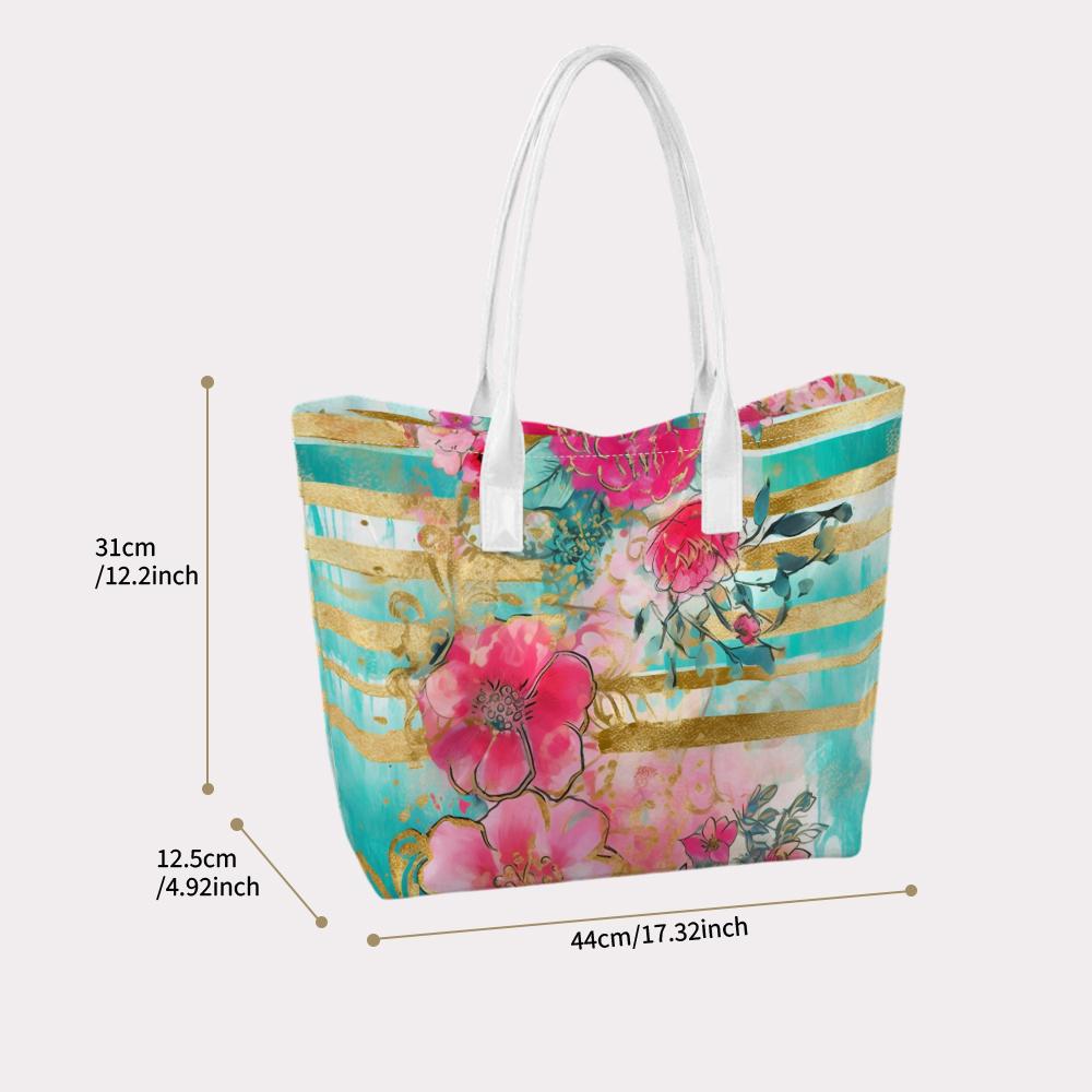 Floral Printed Women Tote Bag Fashion Casual Shoulder Bag for Daily Use Ladies Elegant Handbag