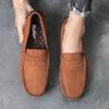Fashion Suede Leather Men Casual Shoes Comfortable Man Loafers Lightweight Lazy Boat Shoes Breathable Slip on Man Driving Shoes