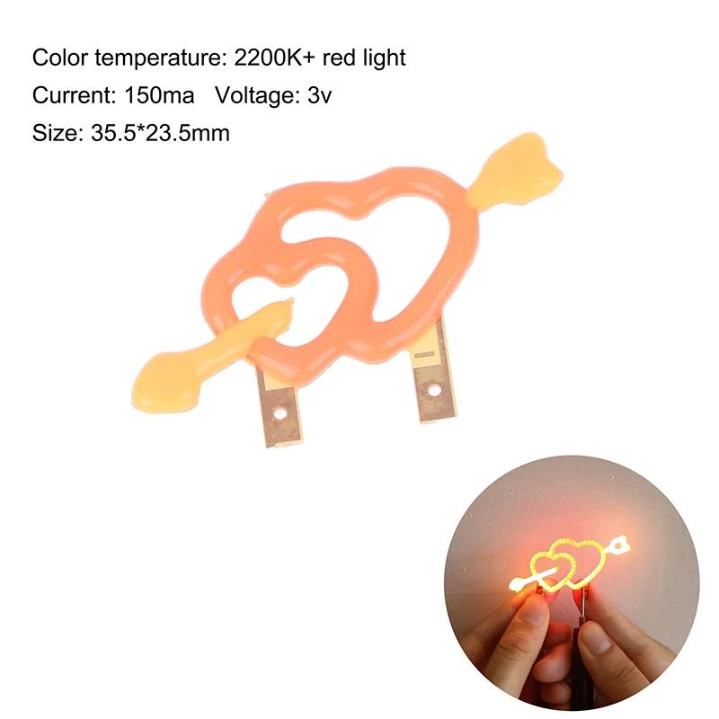 3V LED COB Edison Flexible Filament Candle Diode Light Holiday Party Love Letter Flower Decoration Light DIY Bulb Accessories