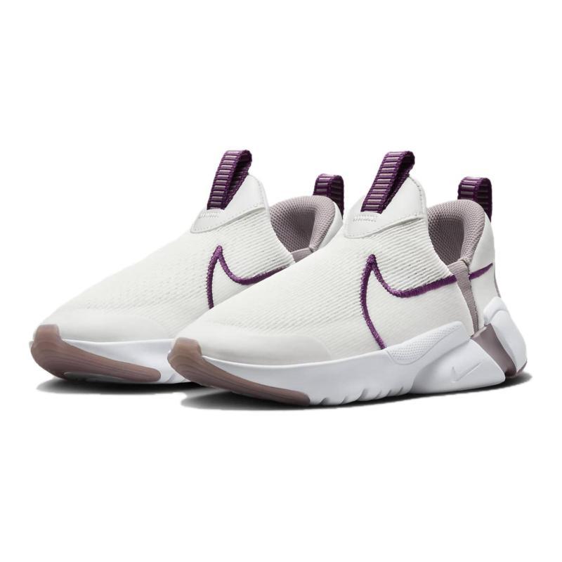 Nike Flex Plus 2 Cushioning, Wear Resistant Low Top Kids' Running Shoes White Purple Sneakers DV8999-102