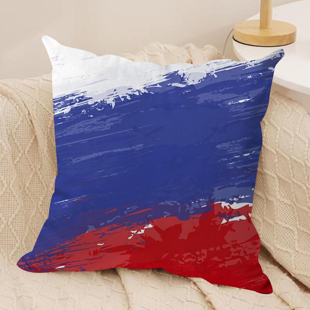 RRussia Flag Print Cushion Cover Pillowcase Ultra Soft Skin Friendly Fabric Cloud Like Comfort Concealed Zipper