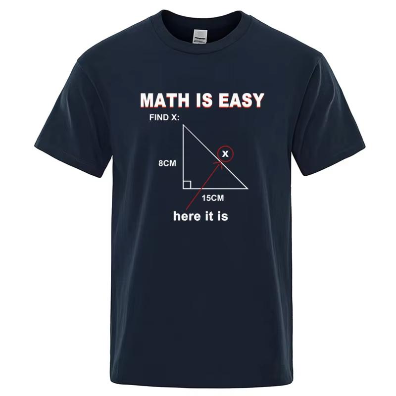 Unisexs High Quality TShirt 100 Cotton Casual Funny Math Print Cool Loose ONeck T Shirt For Unisex Short Sleeve TShirt Male Tops