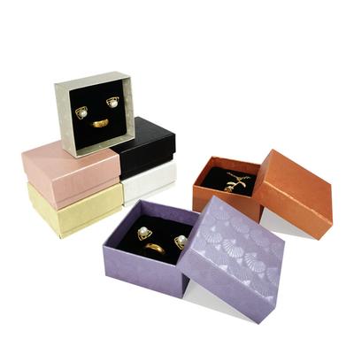 Délicat Et Simple Motif Coquillage Bague Boucles d'Oreilles Pendentif Boîte de Rangement pour Bijoux Boîte d'Emballage Cadeau pour Bijoux Accessoires de Rangement 8*8*4cm