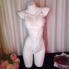 Mesh Hollow Women Lingerie Deep V Neck Lace Sling Nightwear Sweet Lace Bow Bodysuit  Gifts