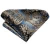 Hi-Tie Men Business Cravat Silk Ascot Scarves Paisley Tie Set for Men handkerchief Cufflinks Set
