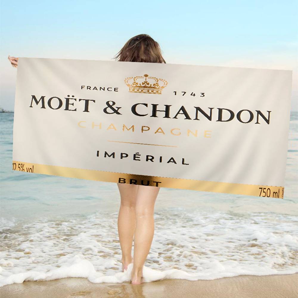 Brand M-Moet C-Chandon Pătură din Microfibră Prosoape de Plajă cu Uscare Rapidă Imprimare Supradimensionată Pătură Prosop Super Absorbantă pentru Piscină