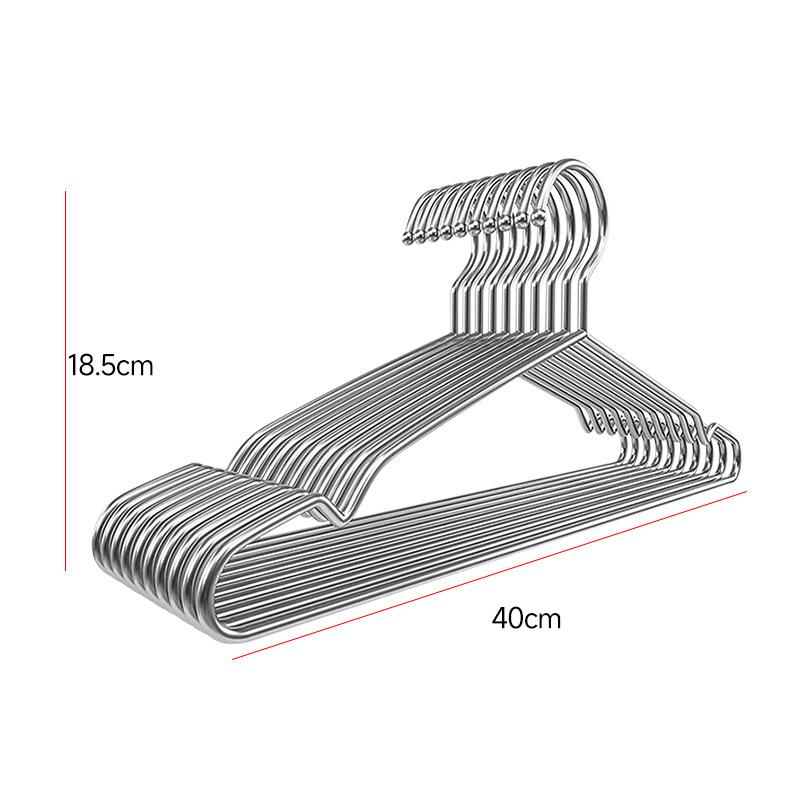 10pcs Silver Color Stainless Steel Clothes Clothes Hanger Organizador for Adult Clothing
