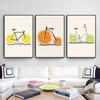 Abstract Fashion Bike Lemon Orange Fruit Print Canvas Paintings Kitchen Decor Nordic Posters Minimalist Wall Art Pictures