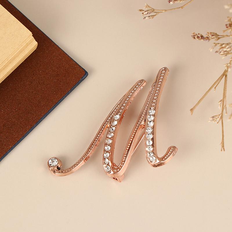 Women Luxury Letter Brooch Pins In Rose Gold Color   English Alphabet Pins Cute Jewelry Accessories Gift