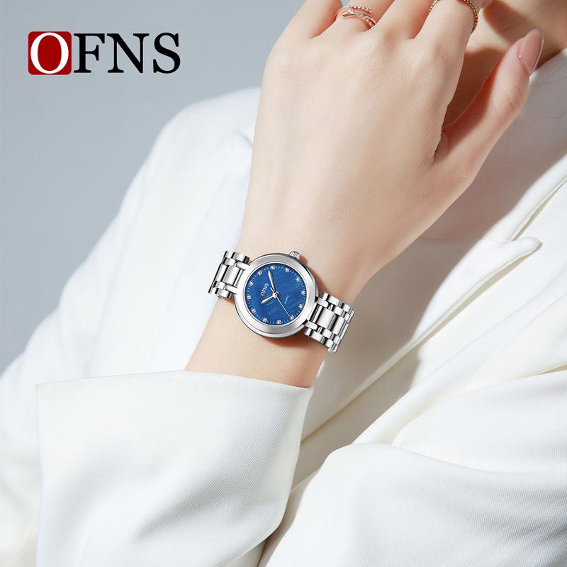 OFNS Women's Waterproof Rhinestone Luxury Quartz Watch with Roman Numerals