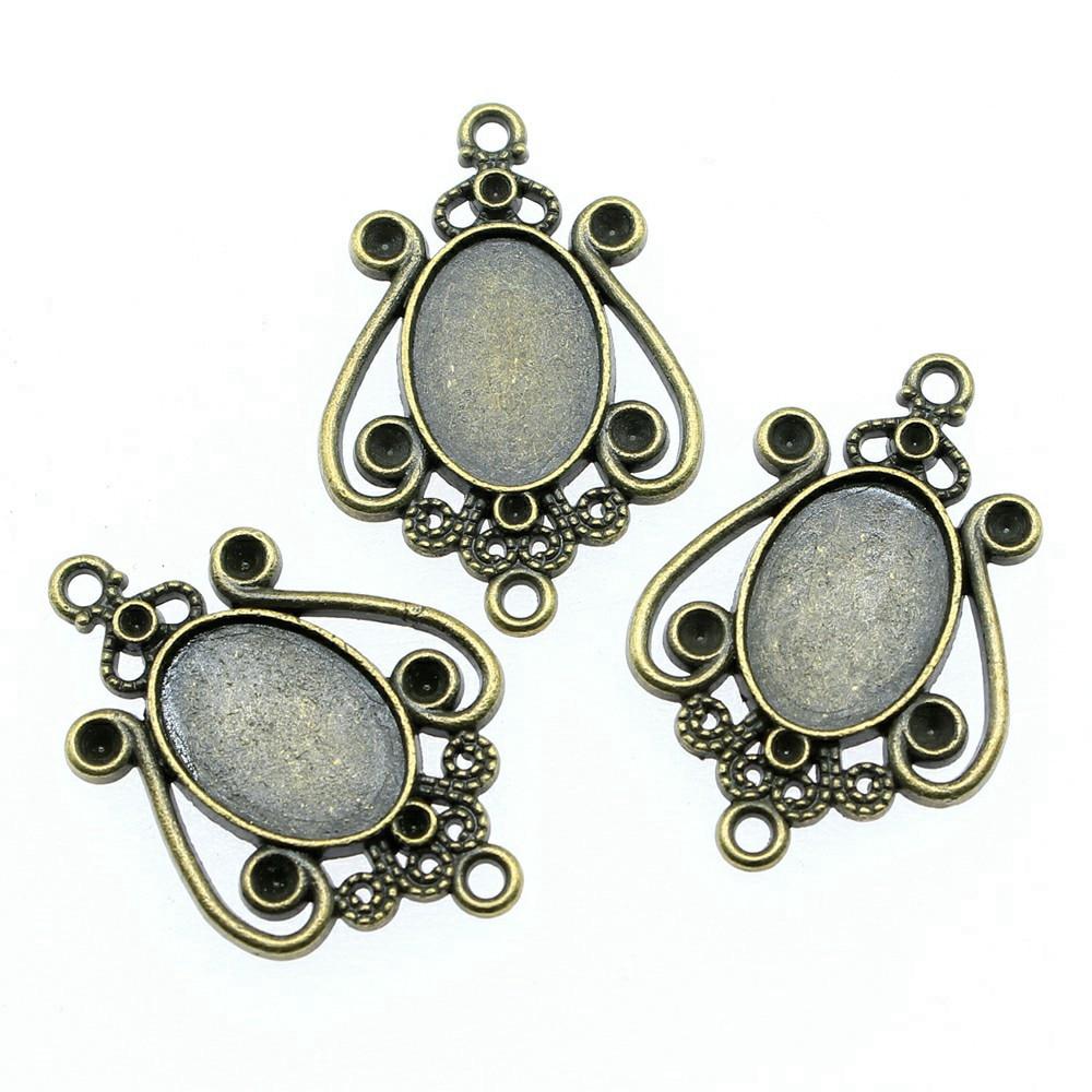 

4шт Серьга Разъем Ювелирные компоненты Аксессуары Антикварная бронза Цвет Цинковый сплав 30X20mm