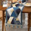 Jacquard Table Runner Vintage Table Table Cover Pastoral Style with Long Strip Fabric Tassel Tablecloth Home TV Cabinet Decor