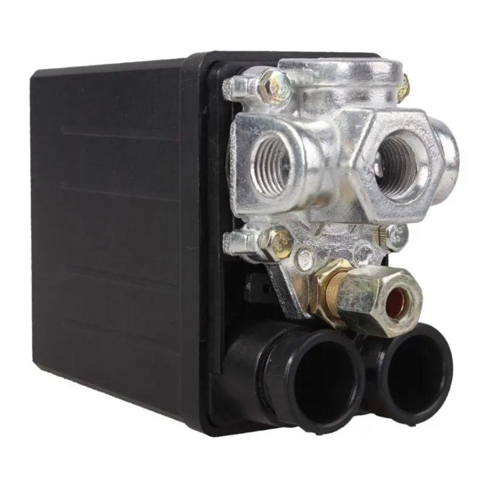 Pneumatic Control Air Compressor Pressure Switch 1/4-Port Manifold Black Automatic Air Pressure Switch Vertical Type