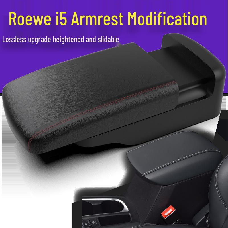 

Roewe i5 Подлокотник Лоток Коврик и Крышка для Центральной Консоли Кастомизация Roewe i5 armrest cover black with white stitching