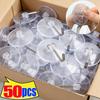 50/5PCS Transparent Suction Cup Hooks Strong Suction Cup Holder with Metal Hooks Home Kitchen Bathroom Wall Hooks Towel Hanger