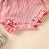 E2302A Toddler Girls' Princess Bow Romper with Headband - Sweet Long Sleeve Two-Piece Outfit