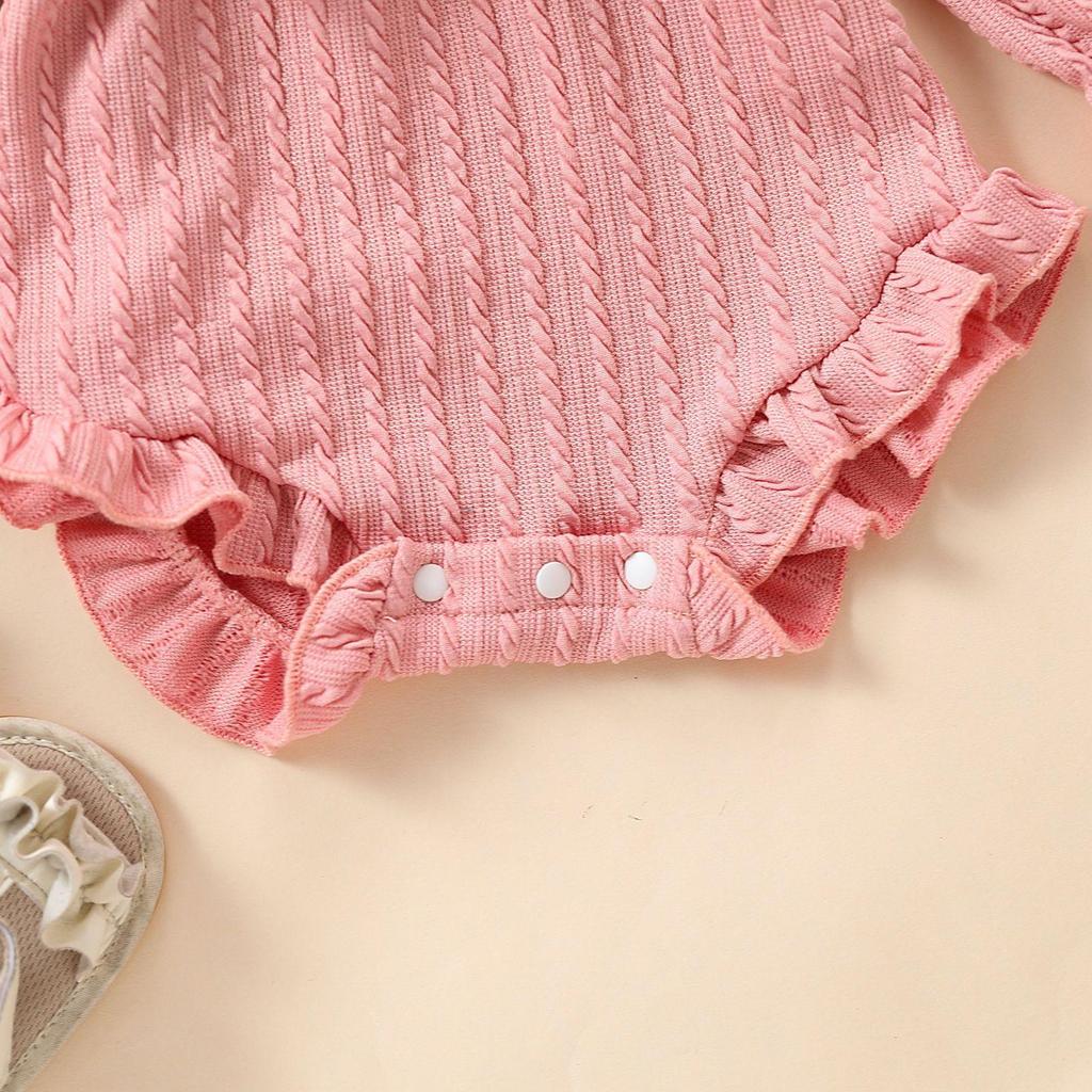 E2302A Toddler Girls' Princess Bow Romper with Headband - Sweet Long Sleeve Two-Piece Outfit