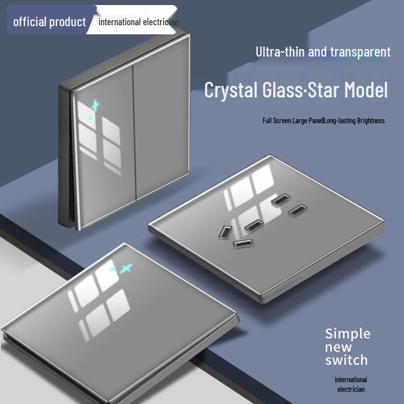 Star Series Glossy 86 Type Dual-Control Switch Socket Set