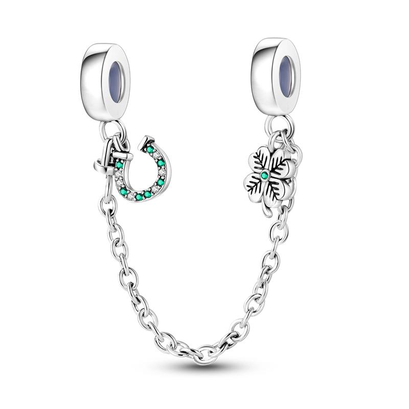 Copper Sun And Moon Series Safety Chain Charm Beads Fit Original Bracelet Diy Women Jewelry Gifts