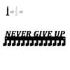 1Pcs Metal Wall-Mounted Medals Display Rack Never Give Up Design Inspirational Medal Holder Athletic Achievements Showcase Decor